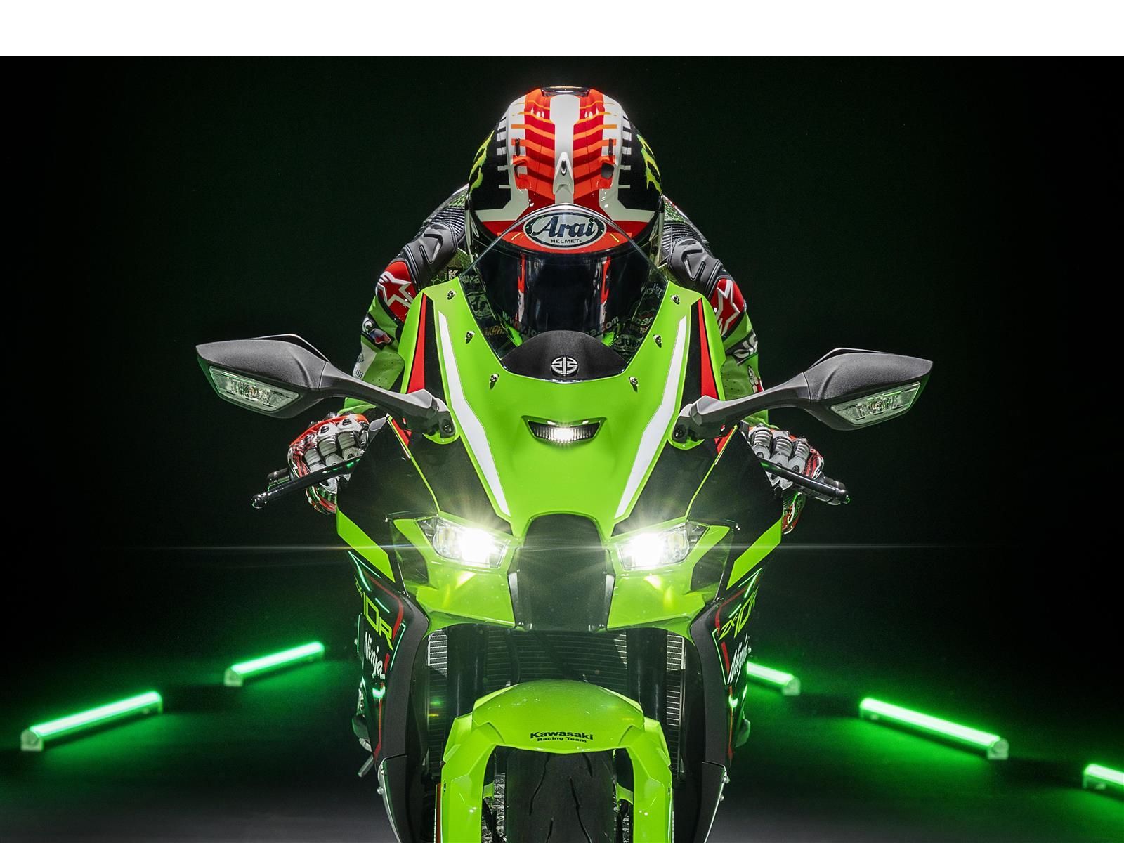 Мотоцикл KAWASAKI NINJA ZX-10R - Lime Green/Ebony/Pearl Blizzard White '2024